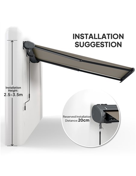 Outsunny 4 x 3(m) Full Cassette Electric Awning with Remote Controller, Aluminium Frame DIY Retractable Garden Awning, UPF50+ Su - pic 119728 | FastDaddyshop