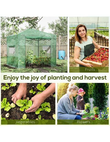 Outsunny Pop-up Small Greenhouse, Outdoor Walk-in Tomato Greenhouse with Carrying Bag, PE Cover, Steel Frame, Green, 2.4L x 1.8W