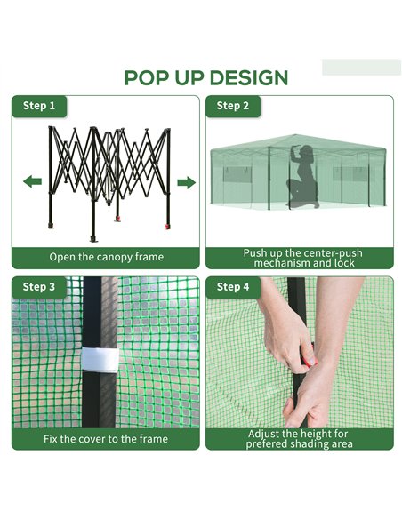 Outsunny Pop-up Small Greenhouse, Outdoor Walk-in Tomato Greenhouse with Carrying Bag, PE Cover, Steel Frame, Green, 2.4L x 1.8W - pic 119737 | FastDaddyshop