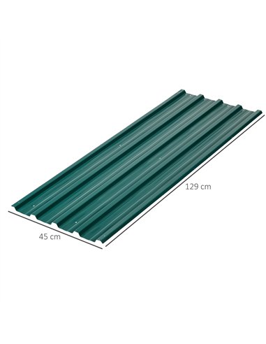 Outsunny Corrugated Roofing Sheets, Pack of 24, Galvanised Metal Roofing Sheets for Greenhouse, Garage, Storage Shed, Carport, 1