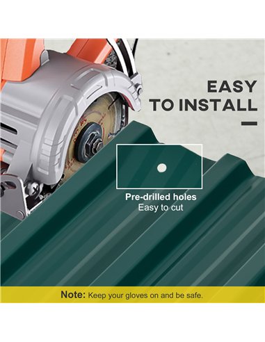 Outsunny Corrugated Roofing Sheets, Pack of 24, Galvanised Metal Roofing Sheets for Greenhouse, Garage, Storage Shed, Carport, 1