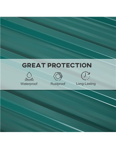 Outsunny Corrugated Roofing Sheets, Pack of 24, Galvanised Metal Roofing Sheets for Greenhouse, Garage, Storage Shed, Carport, 1