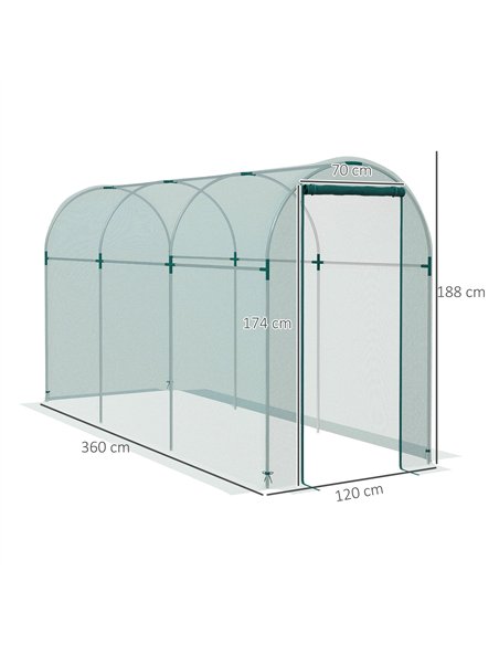 Outsunny 360 x 120cm Mini Polytunnel Greenhouse - pic 119768 | FastDaddyshop