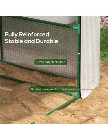 Outsunny 8 x 6ft Walk-In Greenhouse, with Shelves - White