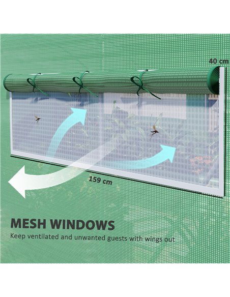 Outsunny 19 x 9.8ft Walk-In Polytunnel Greenhouse - Green - pic 119806 | FastDaddyshop