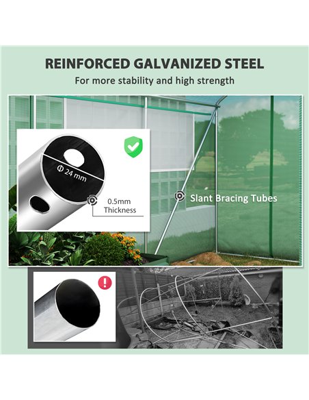 Outsunny 19 x 9.8ft Walk-In Polytunnel Greenhouse - Green - pic 119808 | FastDaddyshop
