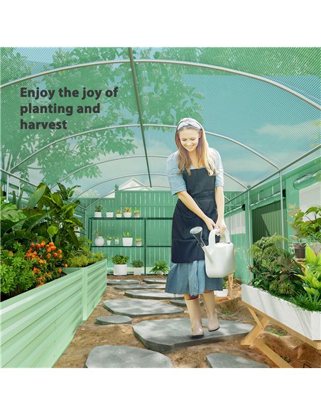 Outsunny 19 x 9.8ft Walk-In Polytunnel Greenhouse - Green - pic 119810 | FastDaddyshop