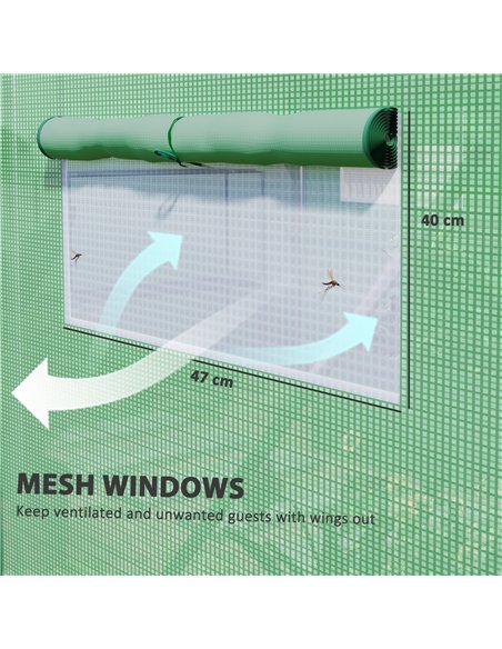 Outsunny 13 x 9.8ft Walk-In Polytunnel Greenhouse - Green - pic 119815 | FastDaddyshop