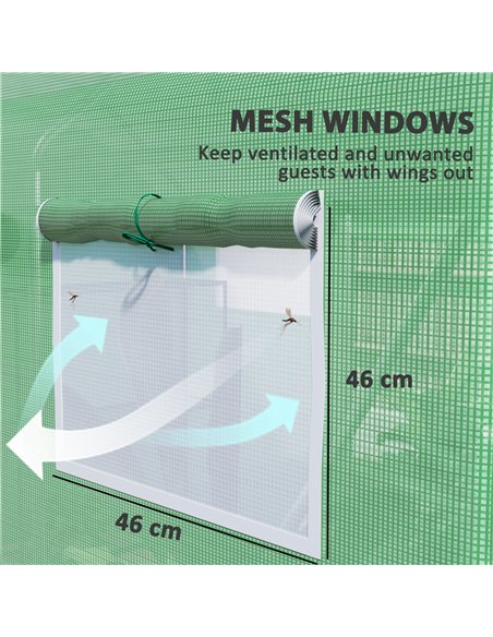Outsunny 9.8 x 6.6ft Walk-In Polytunnel Greenhouse - Green - pic 119824 | FastDaddyshop