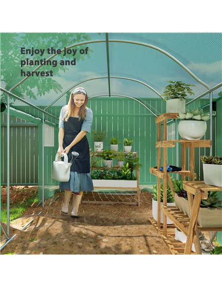 Outsunny 9.8 x 6.6ft Walk-In Polytunnel Greenhouse - Green - pic 119828 | FastDaddyshop