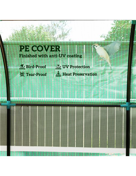Outsunny 300 x 200cm Walk-In Polytunnel Greenhouse - Green - pic 119841 | FastDaddyshop