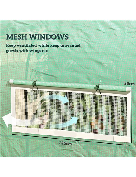 Outsunny 300 x 200cm Walk-In Polytunnel Greenhouse - Green - pic 119843 | FastDaddyshop