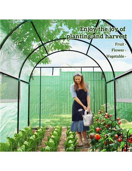 Outsunny 300 x 200cm Walk-In Polytunnel Greenhouse - Green - pic 119845 | FastDaddyshop