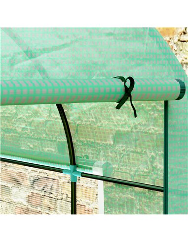 Outsunny 300 x 200cm Walk-In Polytunnel Greenhouse - Green