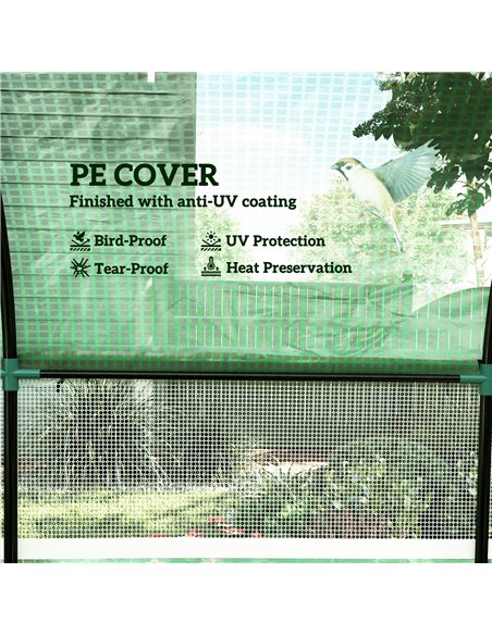 Outsunny 300 x 300cm Walk-In Polytunnel Greenhouse - Green - pic 119850 | FastDaddyshop