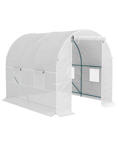 Outsunny 245 x 200cm Polytunnel Greenhouse - White