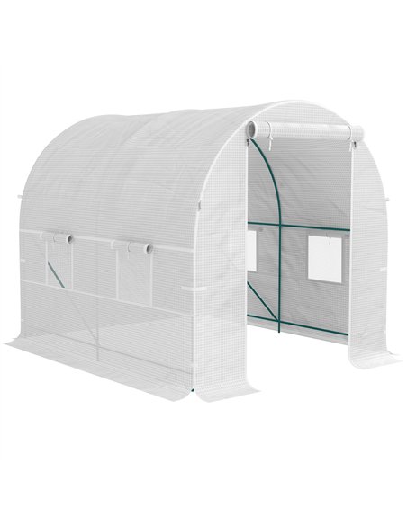 Outsunny 245 x 200cm Polytunnel Greenhouse - White - pic 119856 | FastDaddyshop