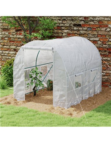 Outsunny 245 x 200cm Polytunnel Greenhouse - White