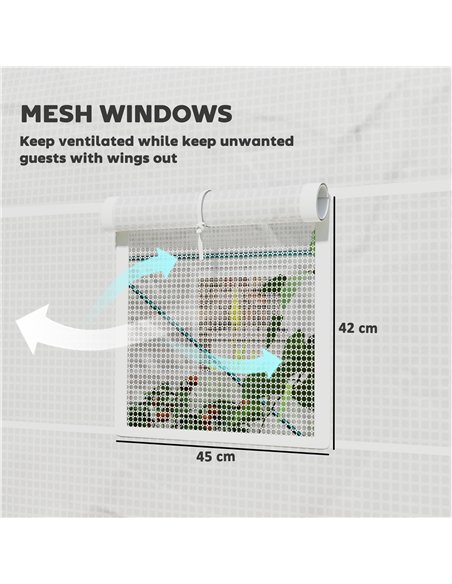 Outsunny 245 x 200cm Polytunnel Greenhouse - White - pic 119861 | FastDaddyshop