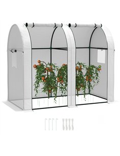 Outsunny 94 x 185cm Mini Two-Room Greenhouse - White