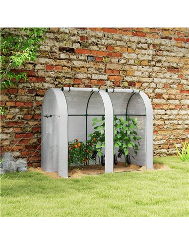 Outsunny 94 x 185cm Mini Two-Room Greenhouse - White
