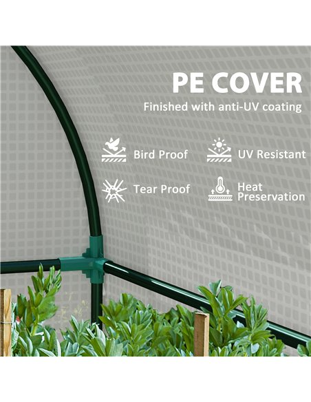Outsunny 94 x 185cm Mini Two-Room Greenhouse - White - pic 119869 | FastDaddyshop