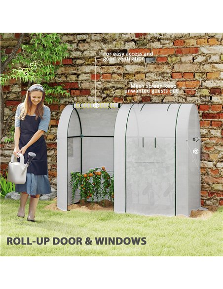Outsunny 94 x 185cm Mini Two-Room Greenhouse - White - pic 119870 | FastDaddyshop
