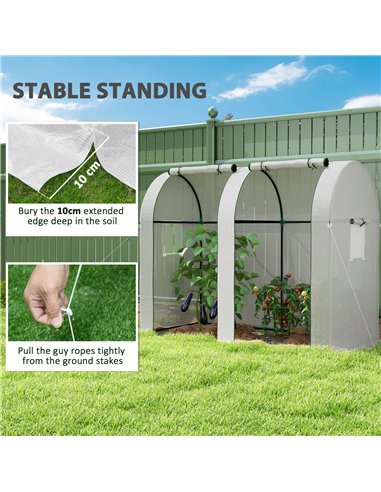 Outsunny 94 x 185cm Mini Two-Room Greenhouse - White
