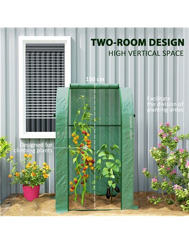 Outsunny 94 x 94cm Mini Portable Greenhouse - Green