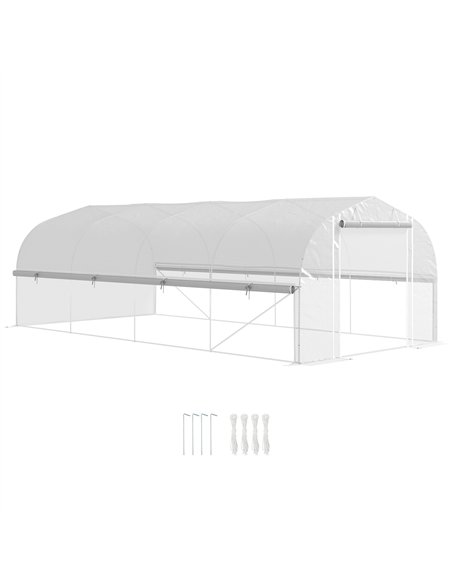 Outsunny 6 x 3 x 2m Walk-in Polytunnel Greenhouse, Zipped Roll Up Sidewalls, Mesh Door, 8 Mesh Windows, Tunnel Warm House Tent w - pic 119883 | FastDaddyshop