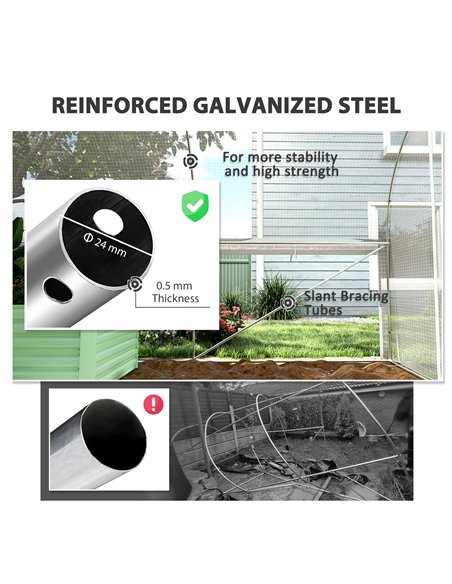 Outsunny 6 x 3 x 2m Walk-in Polytunnel Greenhouse, Zipped Roll Up Sidewalls, Mesh Door, 8 Mesh Windows, Tunnel Warm House Tent w - pic 119888 | FastDaddyshop