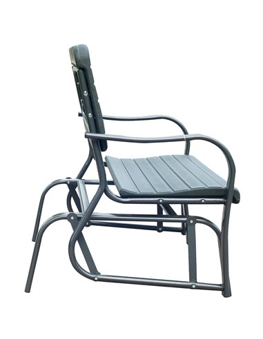 Outsunny Garden Double Glider Bench HDPE Metal 2 Seater Swing Chair Porch Outdoor Patio Rocker
