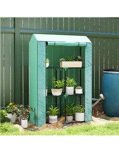 Outsunny 40 x 100cm Three Shelf Steel Frame Greenhouse - Green 2