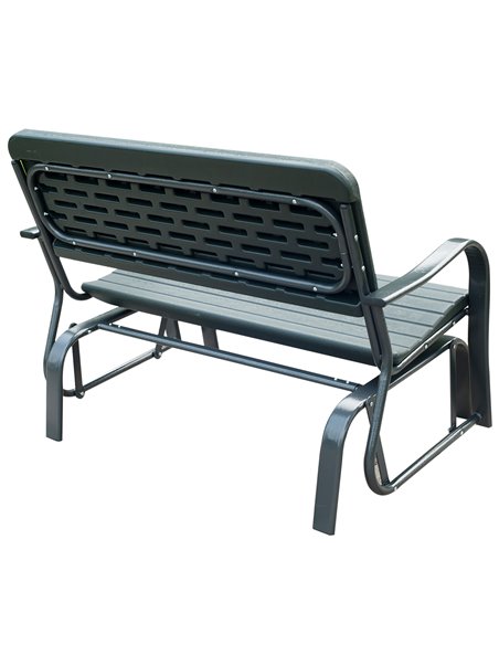 Outsunny Garden Double Glider Bench HDPE Metal 2 Seater Swing Chair Porch Outdoor Patio Rocker - pic 11990 | FastDaddyshop