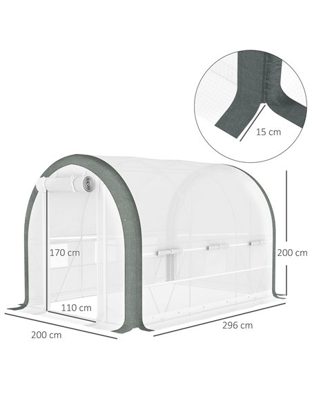 Outsunny 3 x 2(m) Walk-In Tunnel Greenhouse, with Accessories - White - pic 119903 | FastDaddyshop