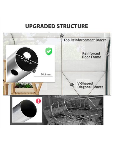 Outsunny 3 x 2(m) Walk-In Tunnel Greenhouse, with Accessories - White