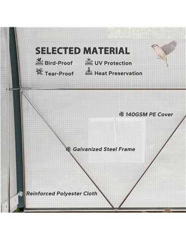 Outsunny 3 x 2(m) Walk-In Tunnel Greenhouse, with Accessories - White