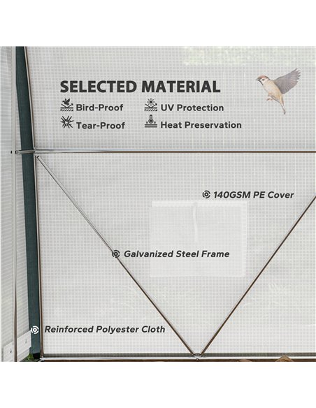 Outsunny 3 x 2(m) Walk-In Tunnel Greenhouse, with Accessories - White - pic 119906 | FastDaddyshop