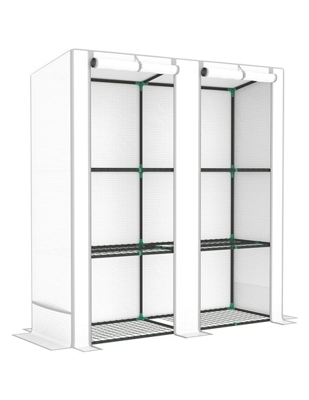 Outsunny Three-Tier Mini Greenhouse - White - pic 119937 | FastDaddyshop