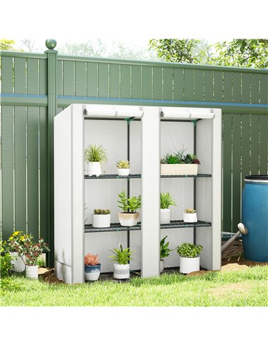 Outsunny Three-Tier Mini Greenhouse - White