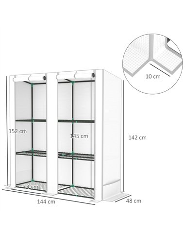 Outsunny Three-Tier Mini Greenhouse - White