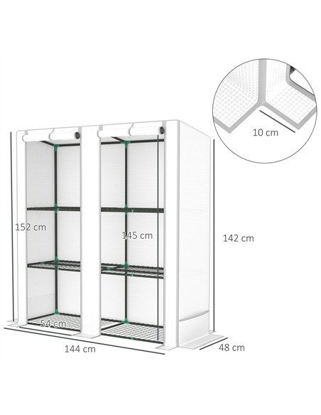 Outsunny Three-Tier Mini Greenhouse - White - pic 119939 | FastDaddyshop