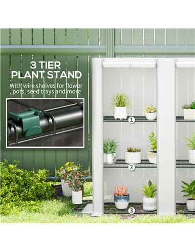 Outsunny Three-Tier Mini Greenhouse - White