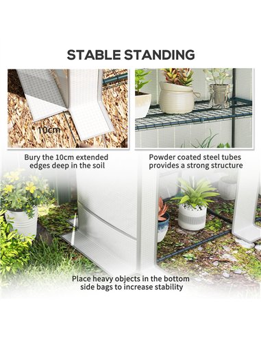 Outsunny Three-Tier Mini Greenhouse - White