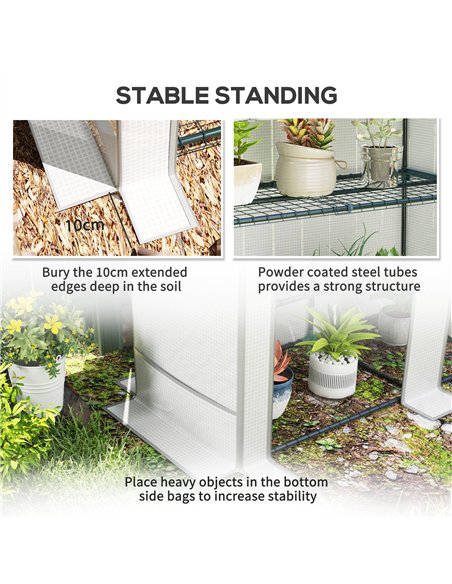 Outsunny Three-Tier Mini Greenhouse - White - pic 119943 | FastDaddyshop
