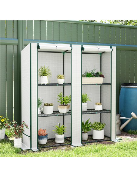 Outsunny Three-Tier Mini Greenhouse - White - pic 119956 | FastDaddyshop