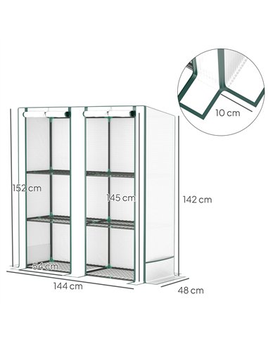Outsunny Three-Tier Mini Greenhouse - White