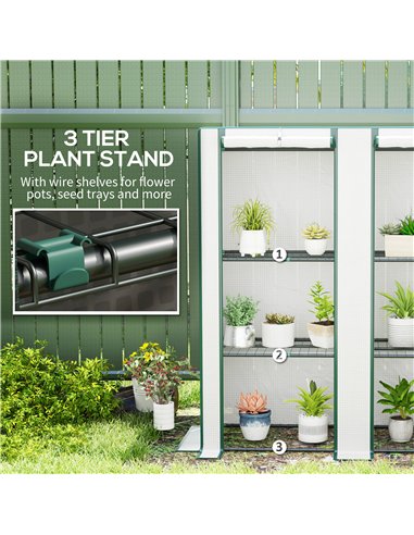 Outsunny Three-Tier Mini Greenhouse - White
