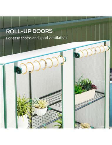 Outsunny Three-Tier Mini Greenhouse - White