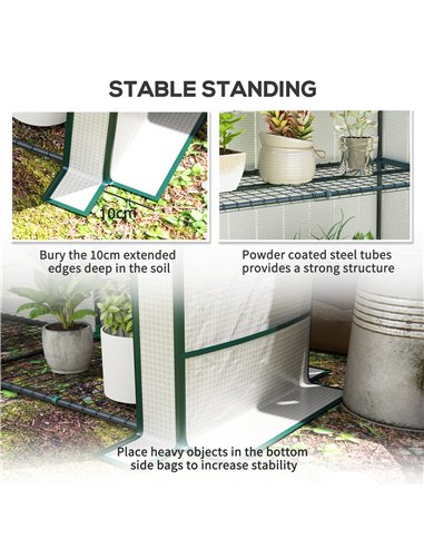 Outsunny Three-Tier Mini Greenhouse - White